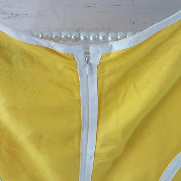 NWT {Ashley Stewart} yellow & white dress - Picture 4 of 6